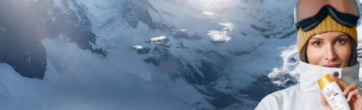 protección solar en la nieve